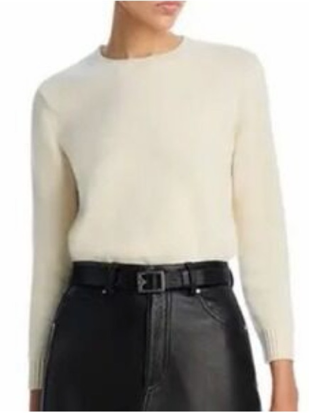 Theory Classic Cream faux Fur Crewneck Sweater - Women's M